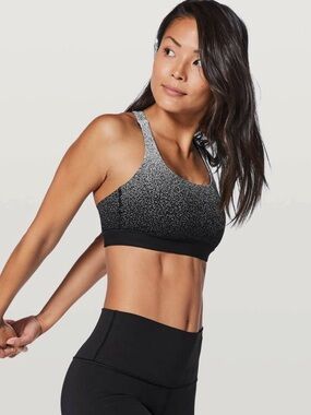 Lululemon Energy Bra Ombre Speckle Black White Size 6